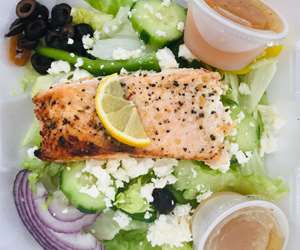 Greek Salmon Salad. Keto approved!